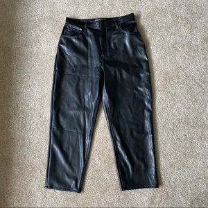 Abercrombie Curve Love Vegan Leather Ankle Straight Pants